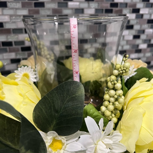 Vibrant Yellow and Green Floral Vase Accent - Picture 10 of 12